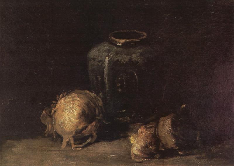 Vincent Van Gogh Still life wtih Ginger Jar and Onions (nn04) oil painting image
